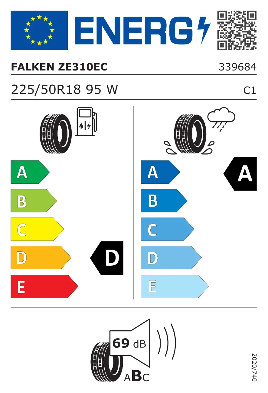 4 Pneumatici FALKEN Ziex ze310 225/50 R18 95W