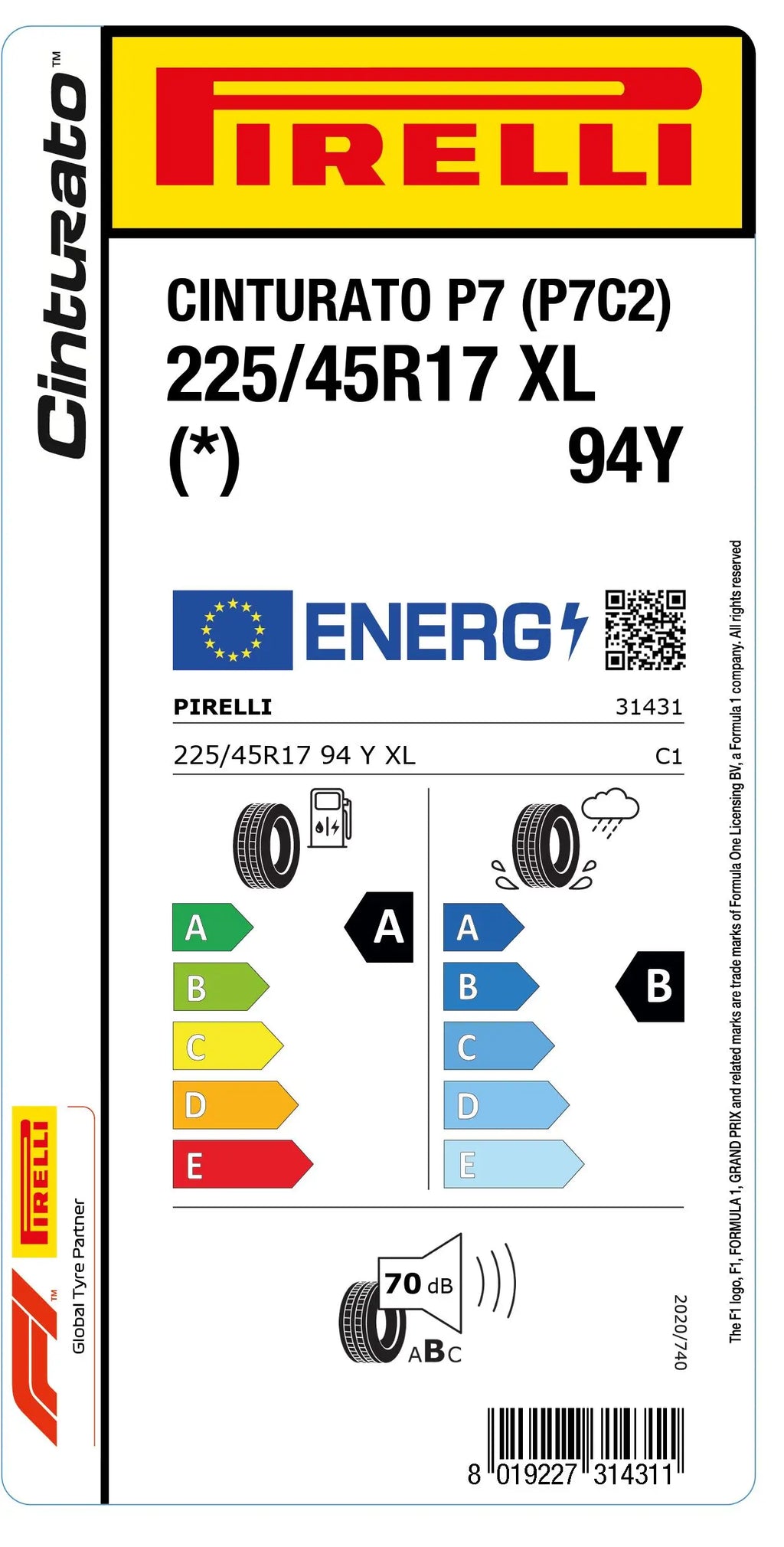 N 4 Pneumatici PIRELLI Cinturato P7 2254517